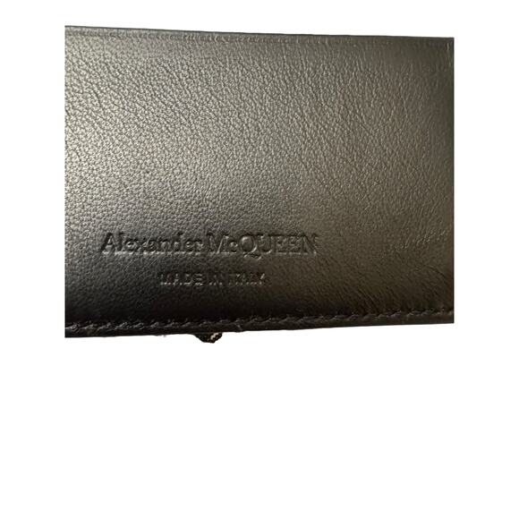 Alexander McQueen NWT Leather Biker Skull Bi-Fold Wallet in Black - Picture 9 of 14